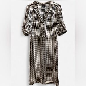 BCBG Paris 100% Silk Houndstooth dress
